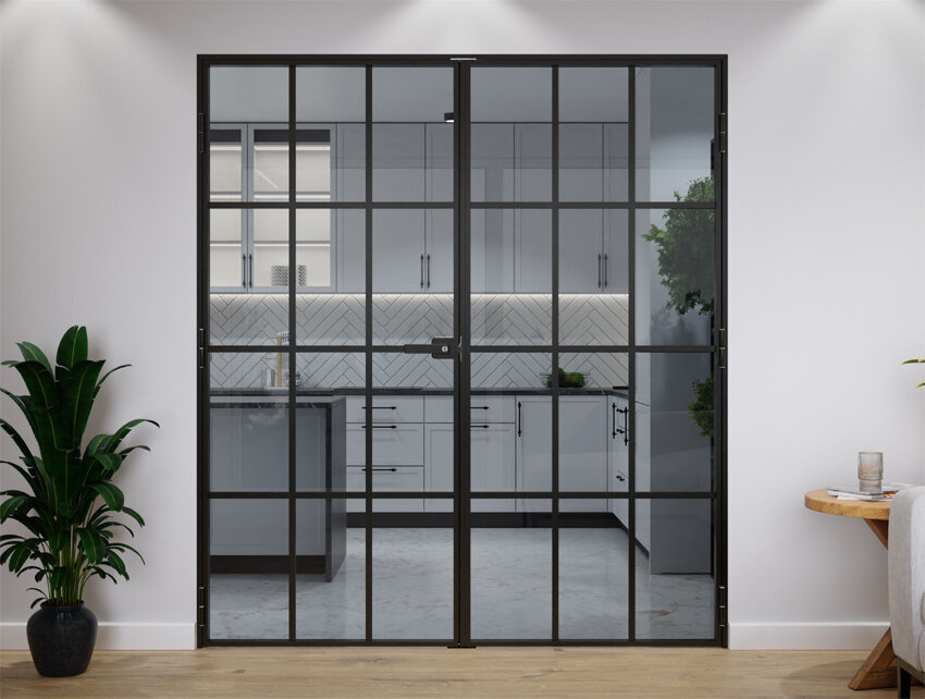 Aluminium Doppeltüren Slim Loft 12 Stück komplett mit Rahmen 